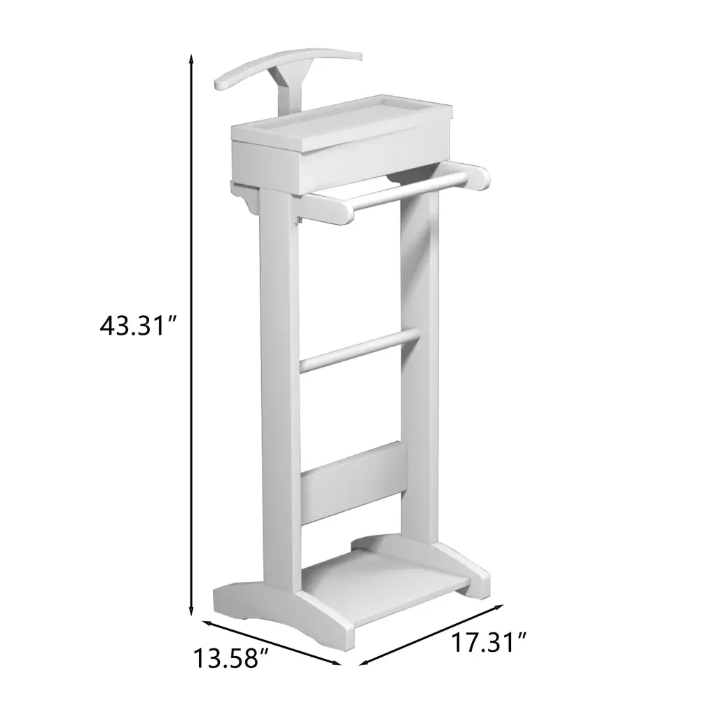 Floor Standing Suit Hanger Multifunctional Clothes Hanger White Garment Rack w2181