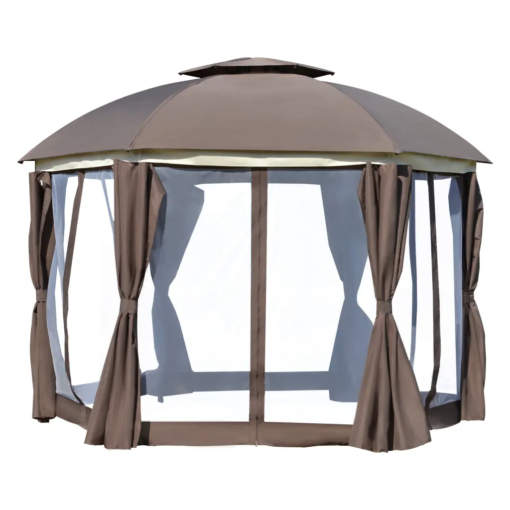 Outsunny 12' X 12' Round Outdoor Gazebo Patio Dome Canopy Shelter aosom business