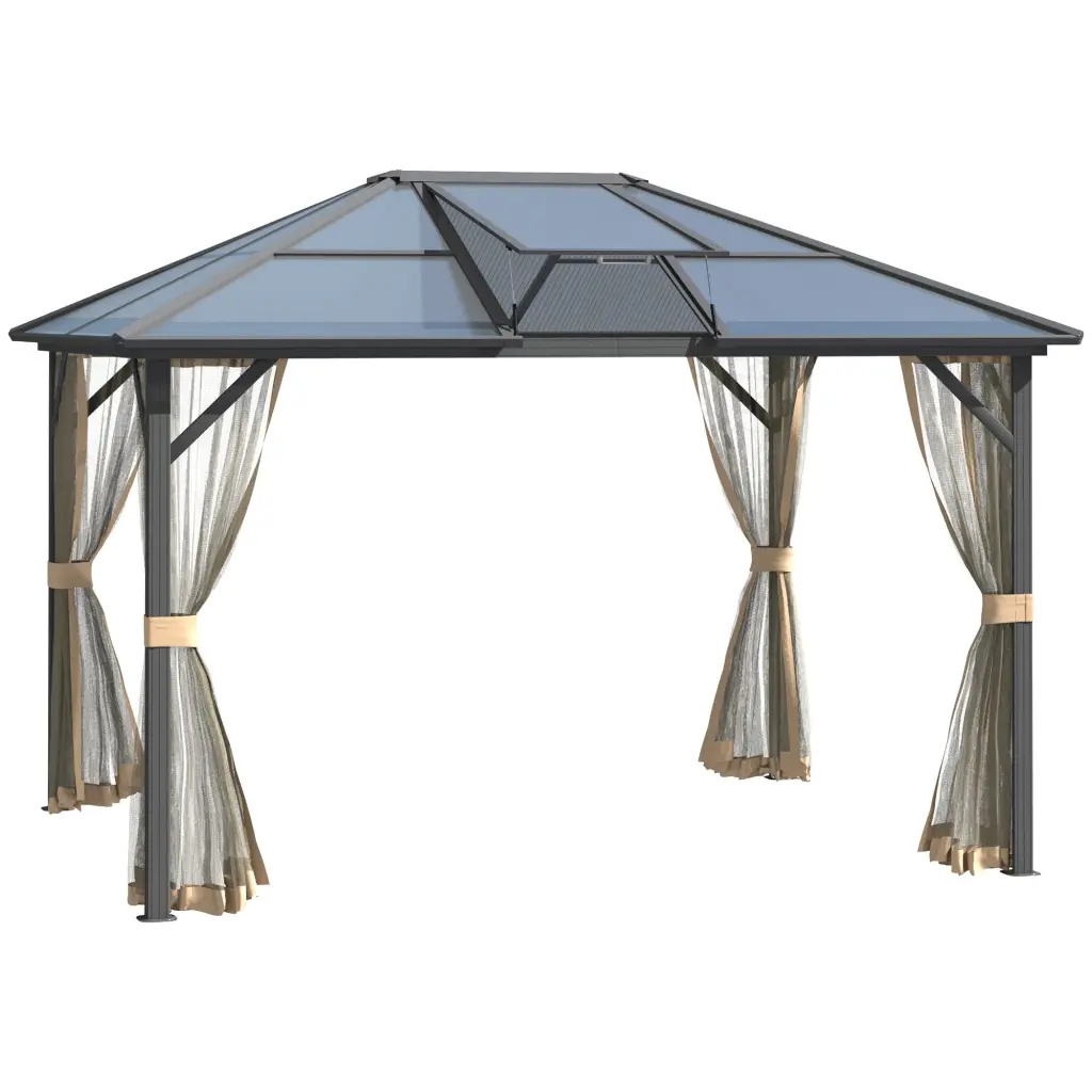 10 X 12 Foot Hardtop Gazebo Canopy Polycarbonate Roof Top Vent aosom business