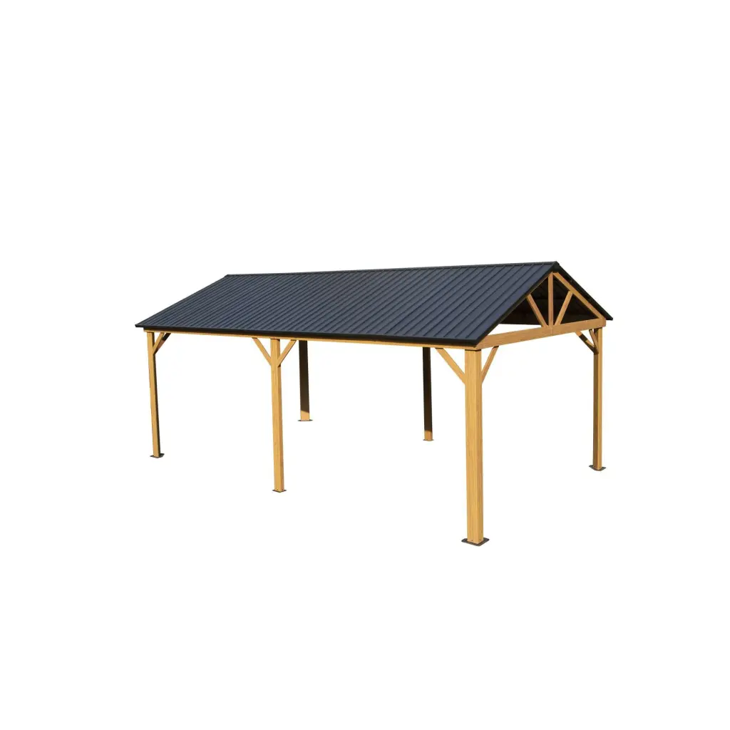 12X20Ft Hardtop Gazebo Galvanized Steel Gable Roof - Outdoor Pergola crefise patio life