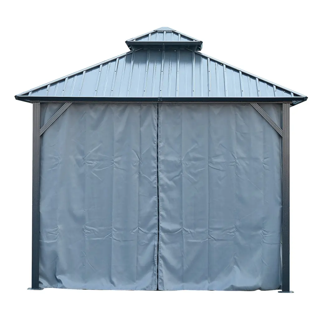 10x10Ft Patio Gazebo Aluminum Gazebo Steel Canopy Outdoor Permanent Hardtop g-h gazebo-pet supplies