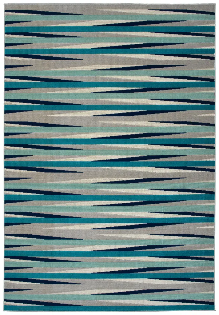Modern Geometric Kids Textured Cut Pile 5'3 X 7'3 Rectangle Area Rug kaleen