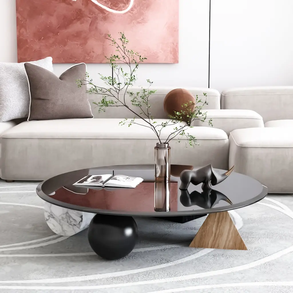 36 Inch Round Tempered Glass Table Top 2.5 Inch Thick Black Glass Modern Decor sya furniture