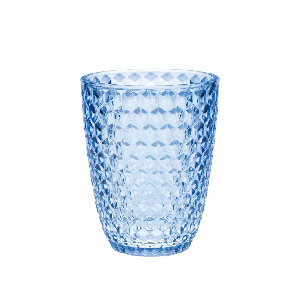 Diamond Cut Acrylic Glasses Drinking Set 4 12Oz Plastic Cups california drinkware