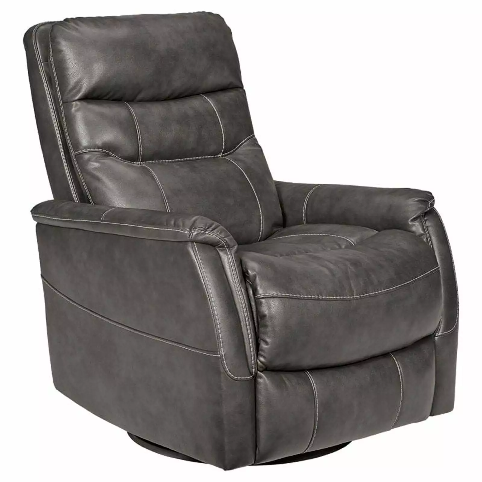 Bowery Hill Contemporary Swivel Glider Recliner Quarry Finish Mid-Century Modern Living Room Chair