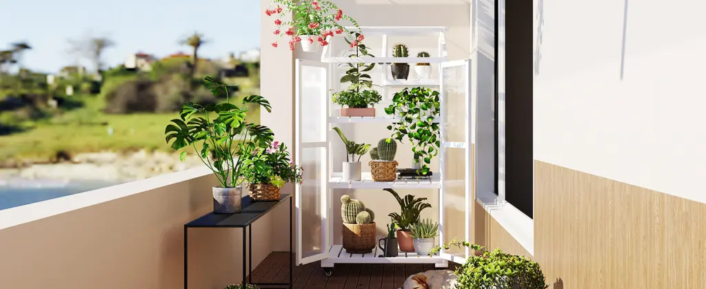 62 Inch Height Wood Large Greenhouse Balcony Travel Friendly Cold Frame topmax