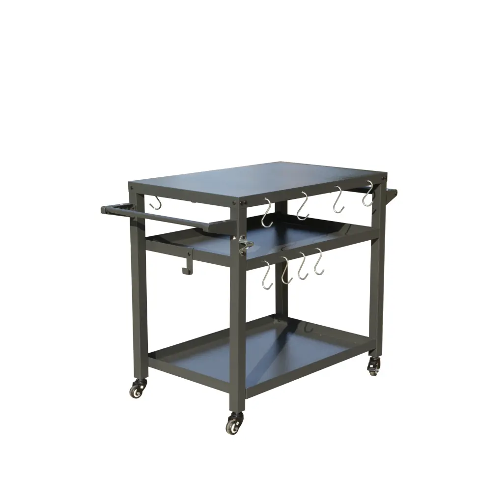 3 Shelf Outdoor Grill Table Wheels Pizza Oven Cart crefise patio life
