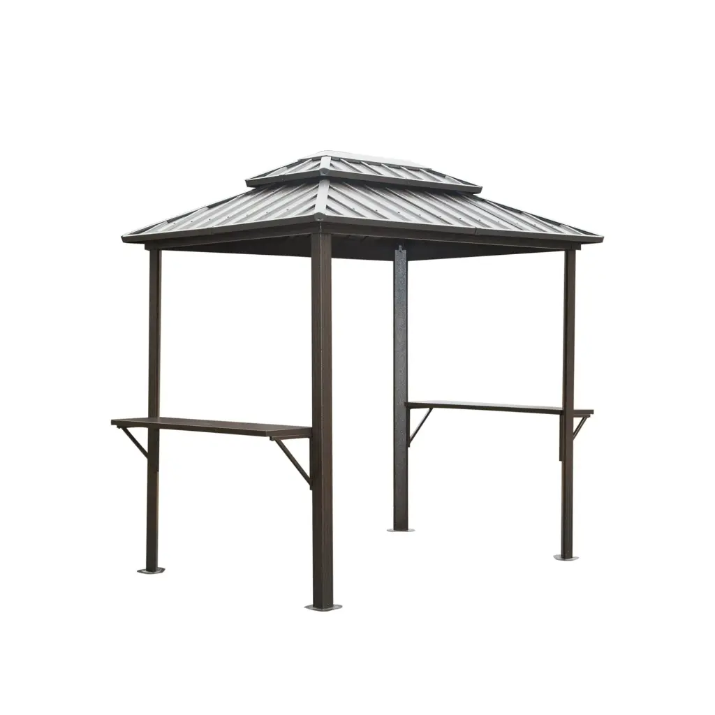 Grill Gazebo 8x6 Foot Aluminum BBQ Gazebo Outdoor Metal Frame Shelves crefise patio life