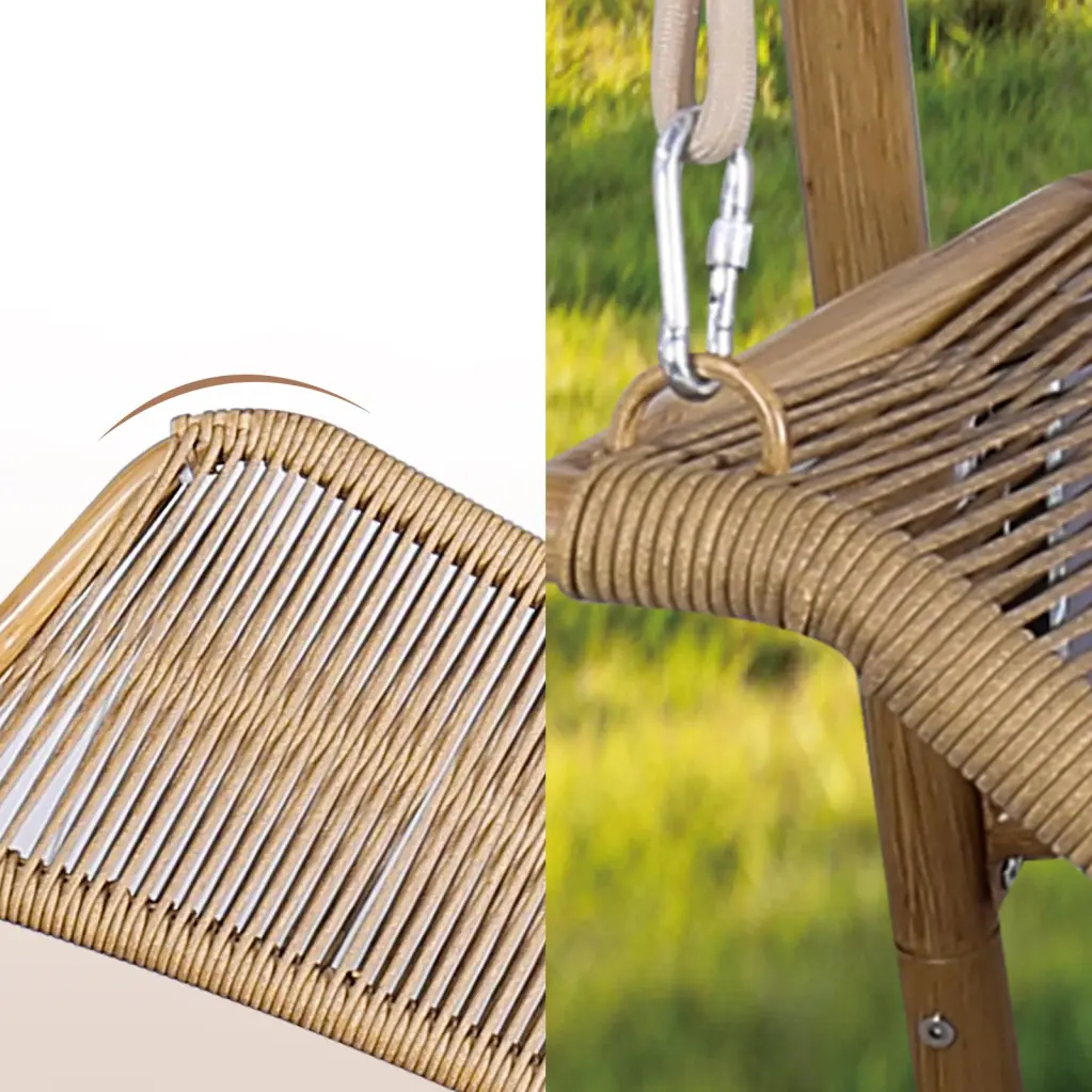 Hammock Swing Chair Stand Indoor Outdoor Anti Rust Wood Color Hanging Seat w2707-original w1002 and w1132 stores-