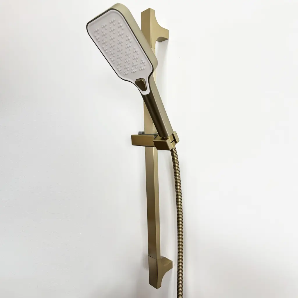 Handheld Shower Slide Bar And Hose Brushed Gold Stainless Steel Modern Bathroom Upgrade w928 dongtu group