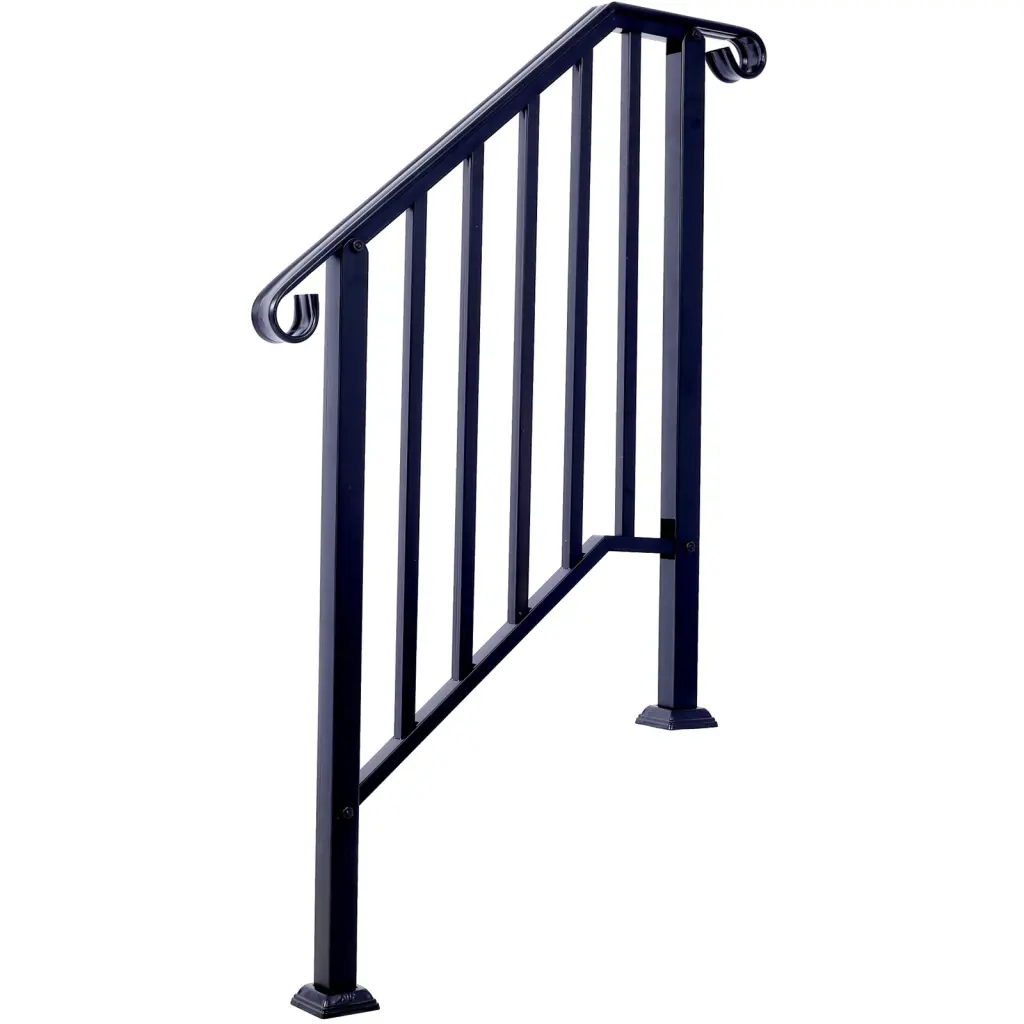 Handrails Outdoor Steps Fit 2 or 3 Steps Outdoor Stair Railing Black g-h