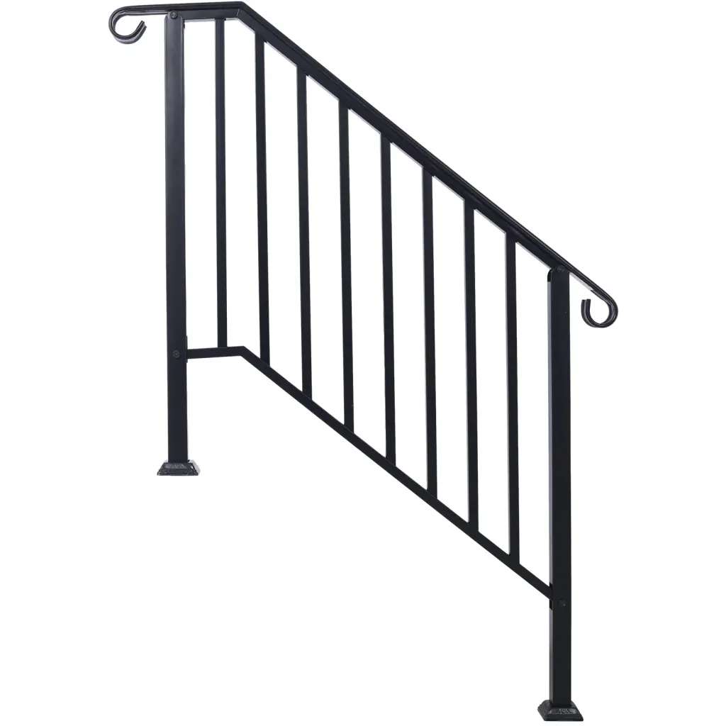 Handrails Outdoor Steps Fit 3 Or 4 Steps Stair Railing Safety Rail g-h