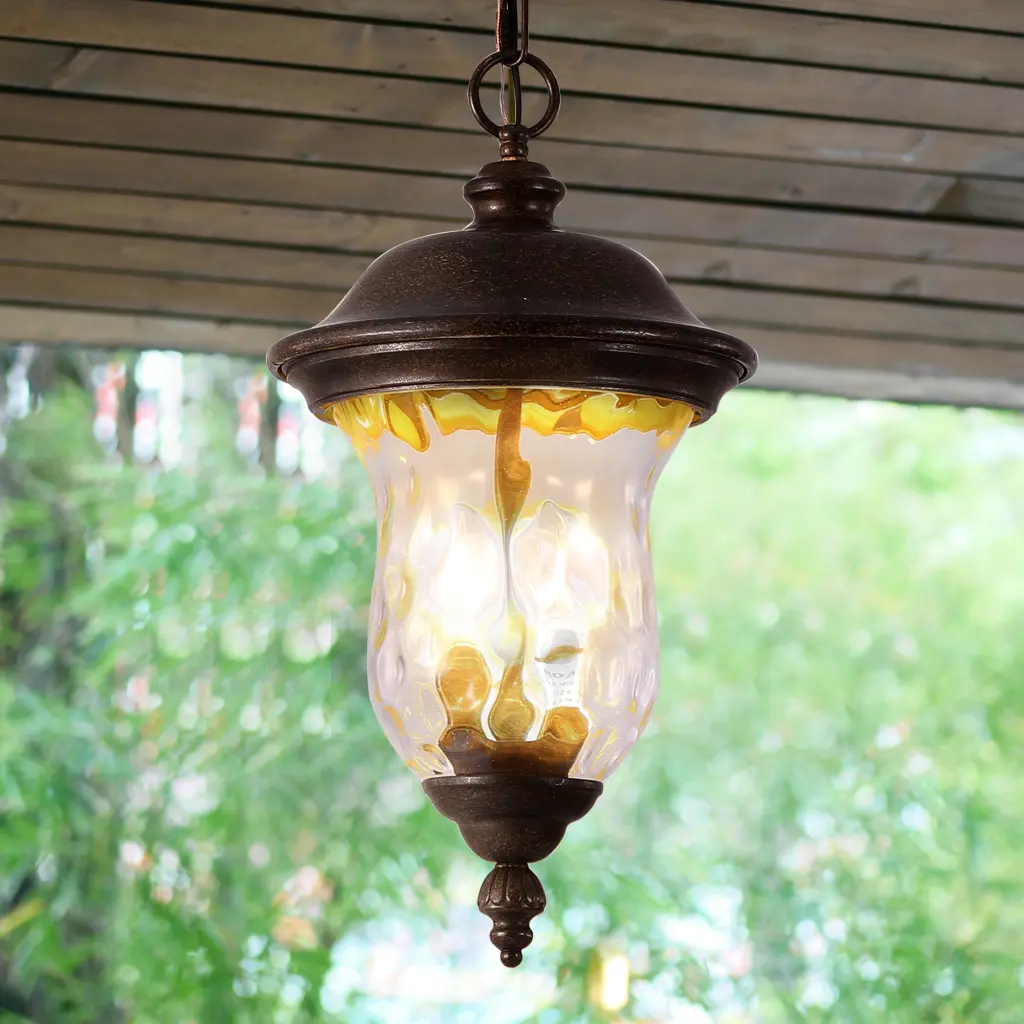 Rustic Outdoor Hanging Lantern Weatherproof Vintage Pendant Light Patio Garden lighting commune