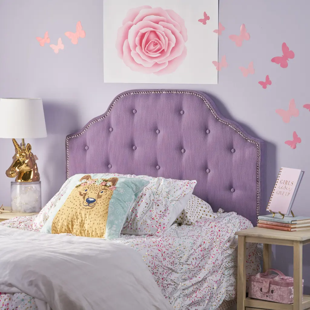 Twin Size Light Purple Fabric Headboard Bedroom Decor nh-sunfay