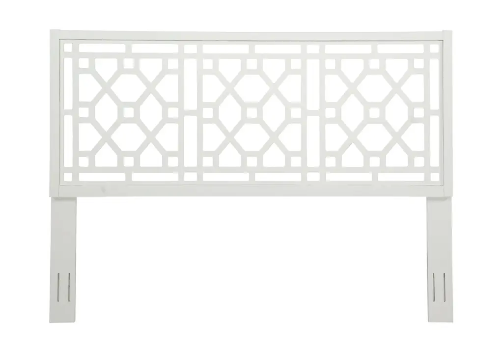 Tabor Chippendale White Headboard King Size White Wood MDF ridgecrest home