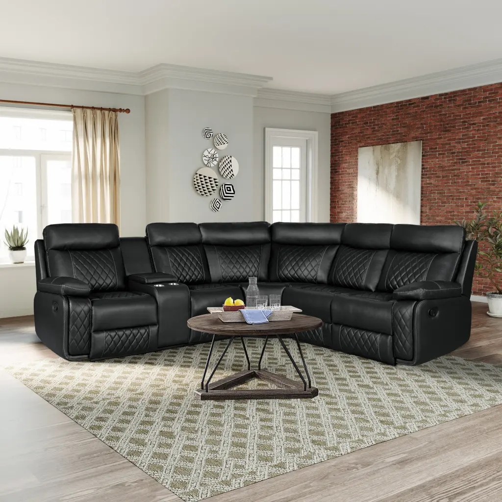 Home Theater Seating Manual Recliner Cup Holder and Storage oris fur.