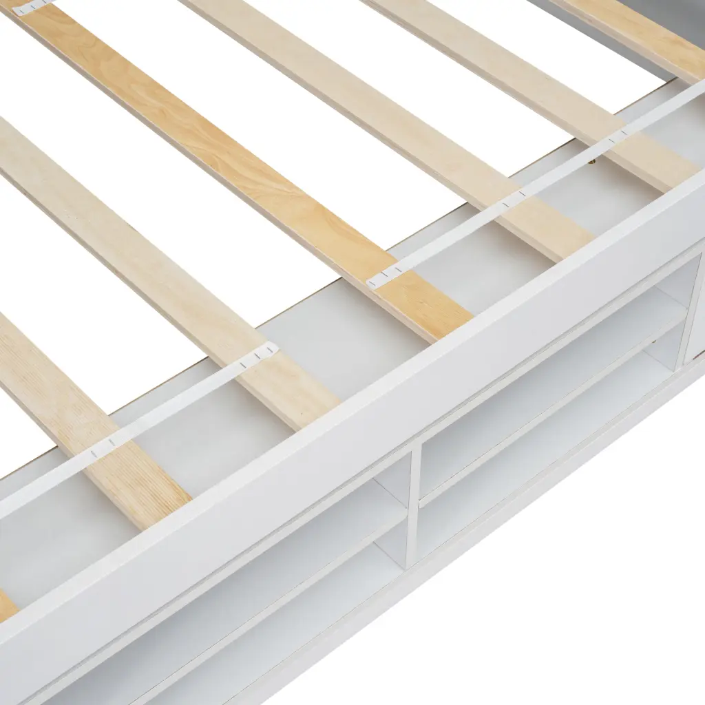 Twin House Bed Roof Frame Shelves and Under Bed Storage Unit inspirit