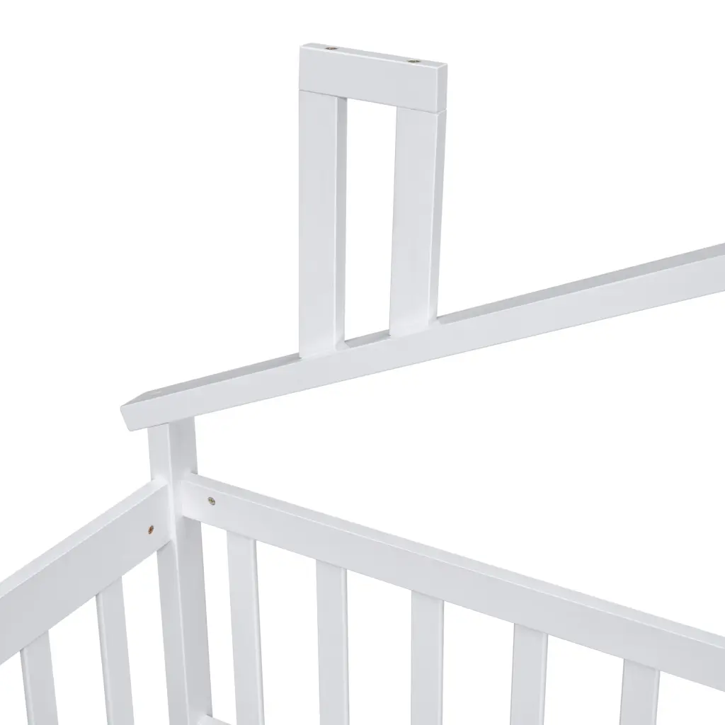 Twin House Influenced Bedside Floor Bed Guardrails Slats And Door Kids Safety Bed inspirit