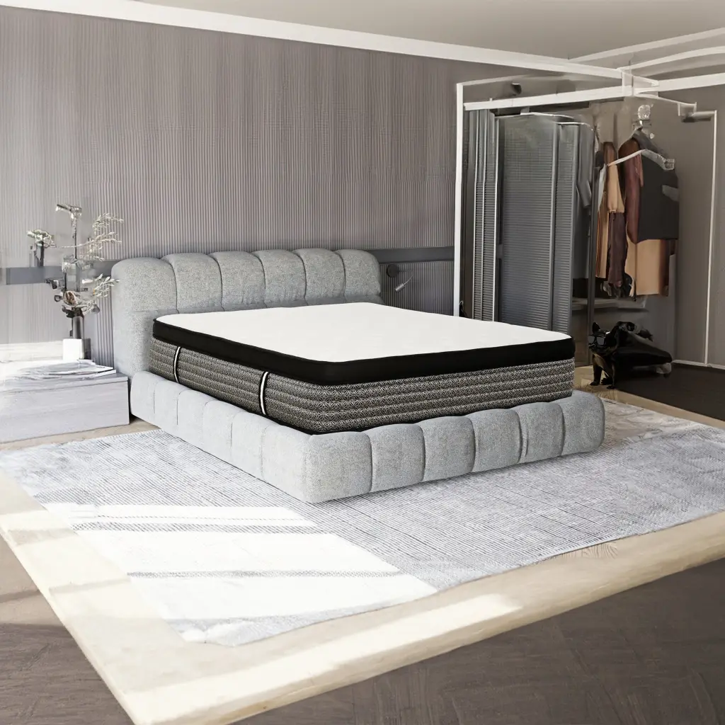 Luxury 16 Inch Pocket Coil Hybrid Queen Mattress Plush Gel Memory Foam Bed kanepe