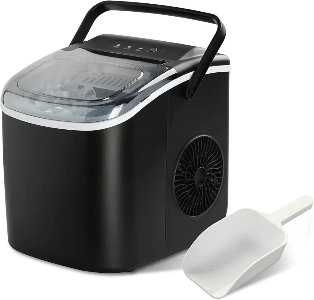 Effortless Deluxe Ice Maker Machine Countertop 26Lbs Ice 24Hrs 9 Ice Cubes 6 Minutes w1134dhs