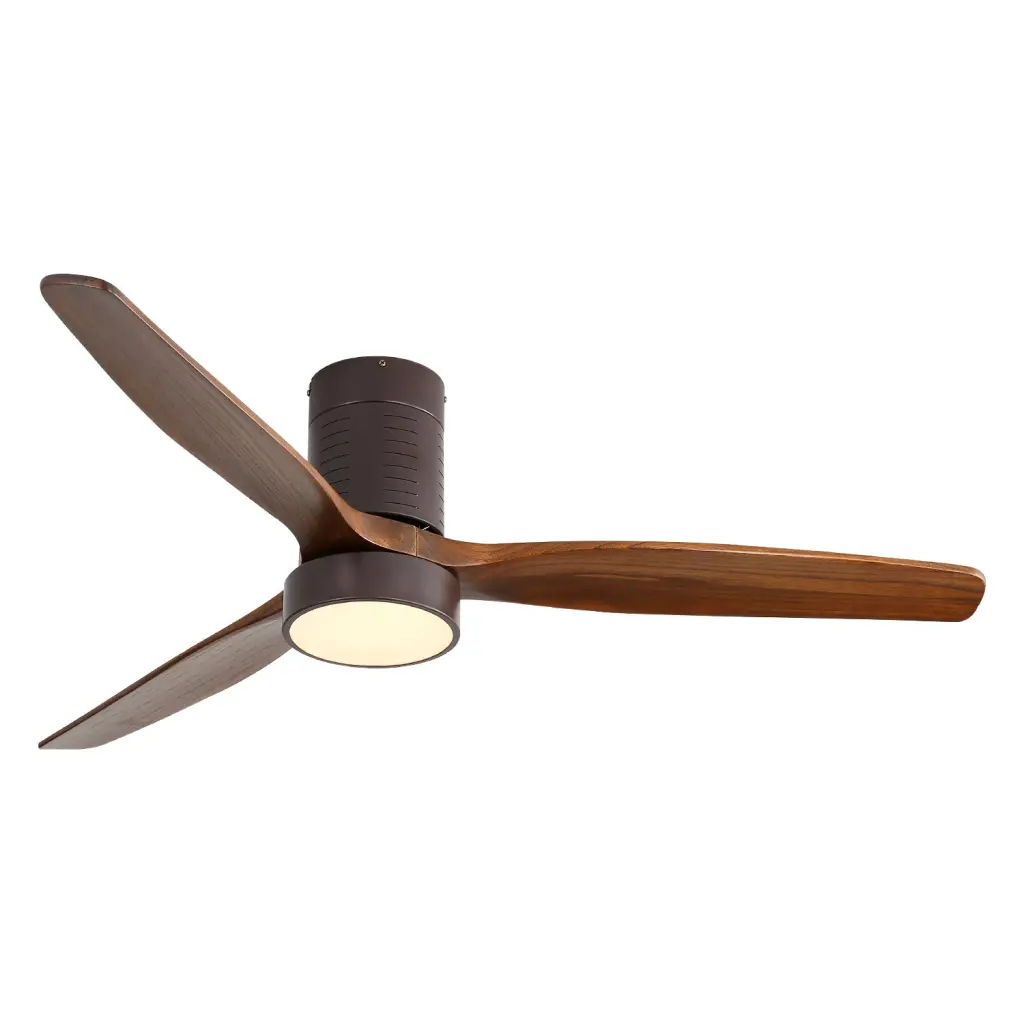 52 Inch Indoor Flush Mount Ceiling Fan LED Light And Remote Control ceiling fan with light