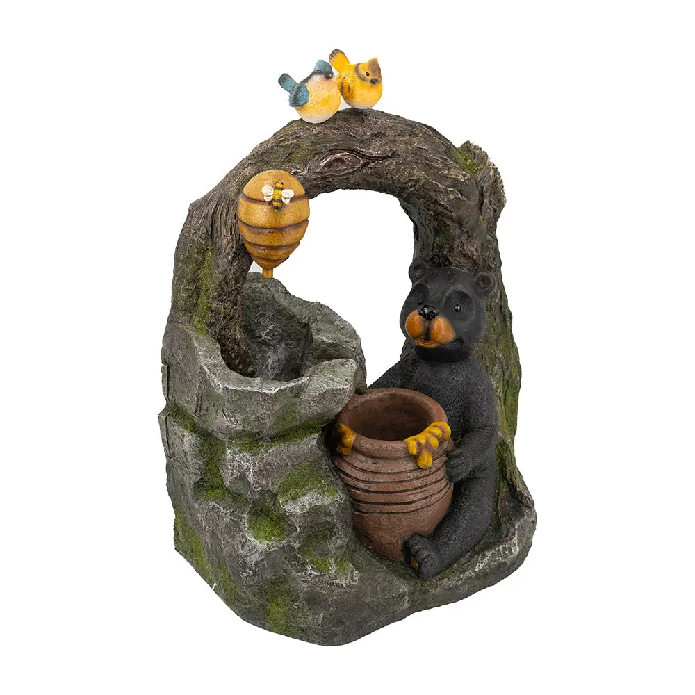 18.5x11.8x22.6 Inch Decorative Two Tiered Water Fountain Woodland Animals w2078