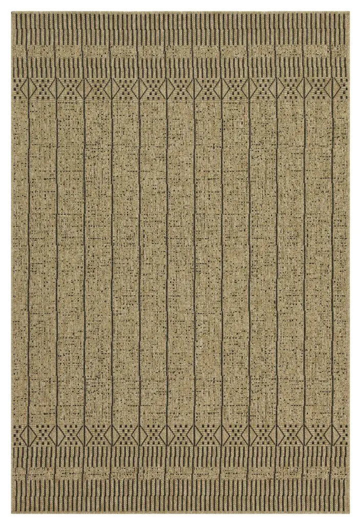 Earth GC NTL1008 Jute Black 5 Ft. 3 . X 7 Ft. 3 . Indoor Outdoor Area Rug icona home decor