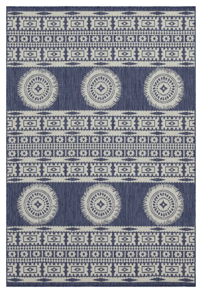 Sunshine GC Har2022 Blue 5x7 Ft Indoor Outdoor Area Rug icona home decor
