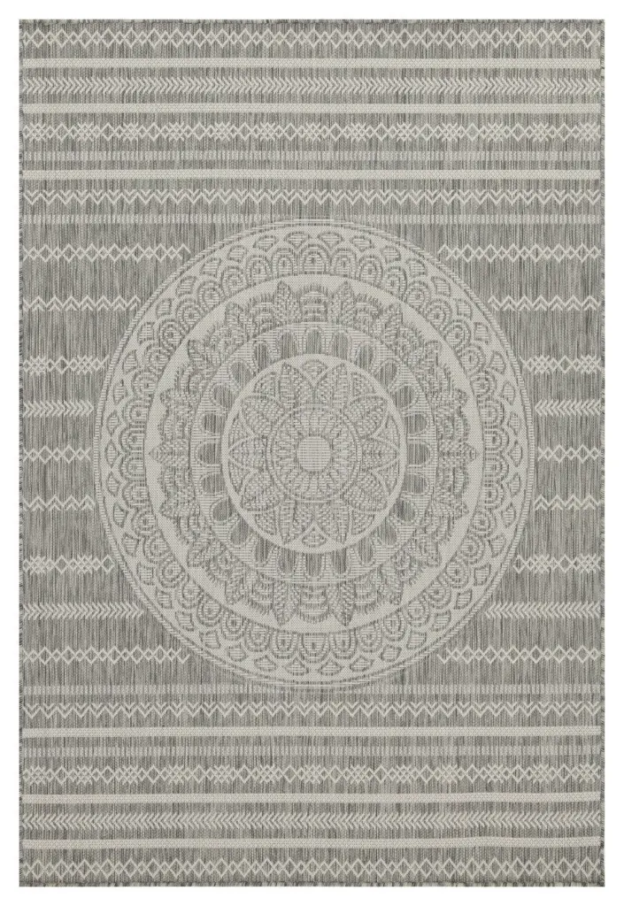 Sunshine Silver 5x7 Indoor Outdoor Area Rug Har2018 Collection icona home decor