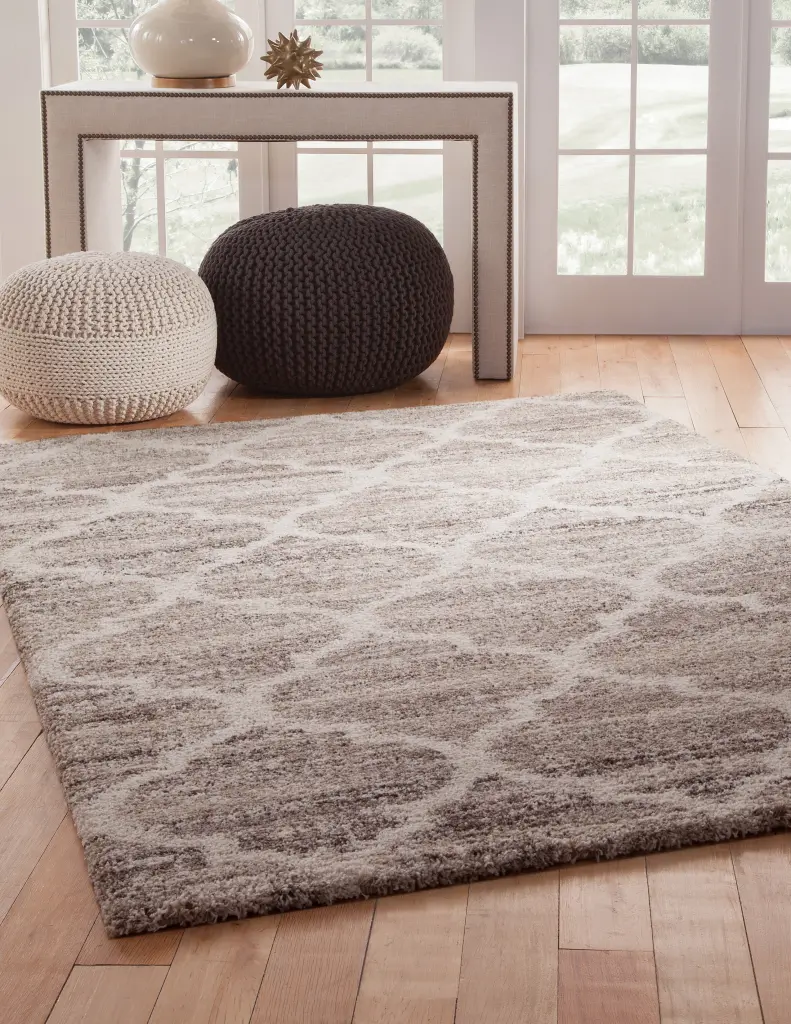 Trellis Ivory Tan Brown Area Rug 5X8 Ivory Olefin Durable Indoor Outdoor Rug napa valley weavers