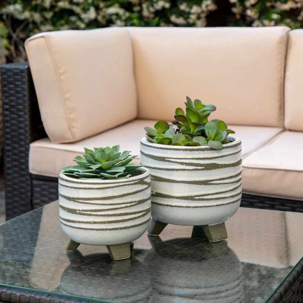 Ceramic 6 8 Footed Planter White White Ceramic Plant Pot homedecoraccessories