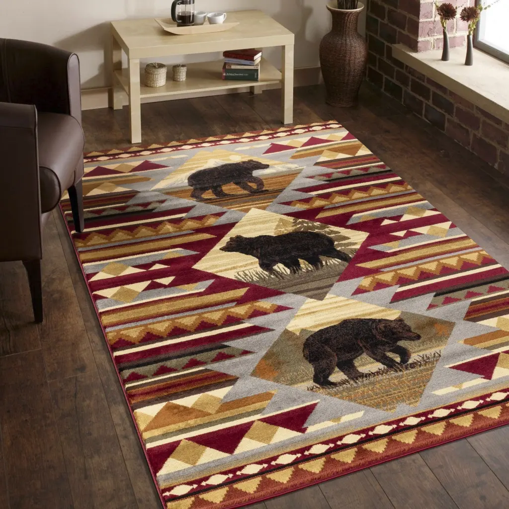 Nature's Nest Lodge Area Rug 5 Ft. 3 . X 7 Ft. 3 . Multi icona home decor