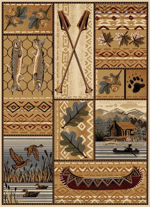 Woodland Lodge Area Rug 5 Ft. 3 . X 7 Ft. 3 . Multi-Color Cozy Decor icona home decor