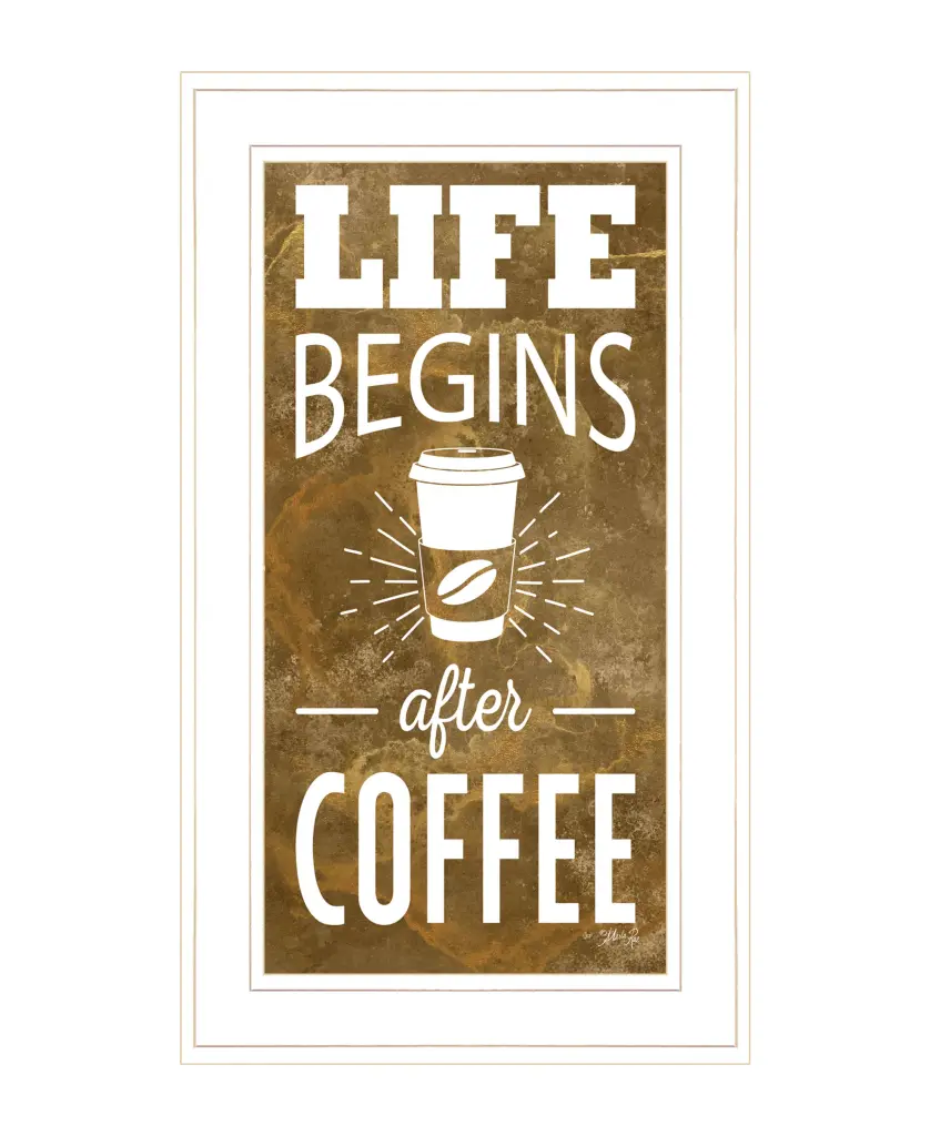 Life Begins After Coffee Framed Print Wall Art Marla Rae trendy decor 4u