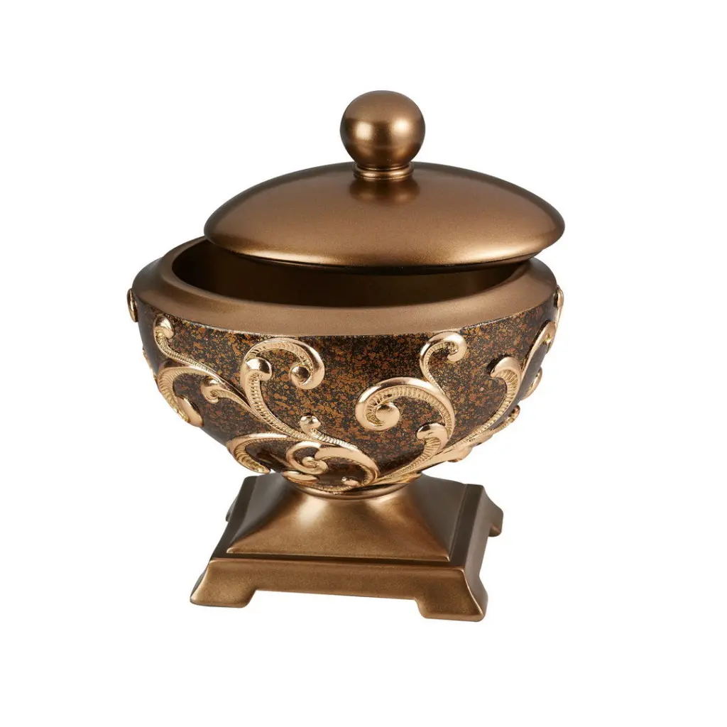 10.5 Inch Tall Polyresin Decorative Jewelry Box Odysseus Baroque Style california home