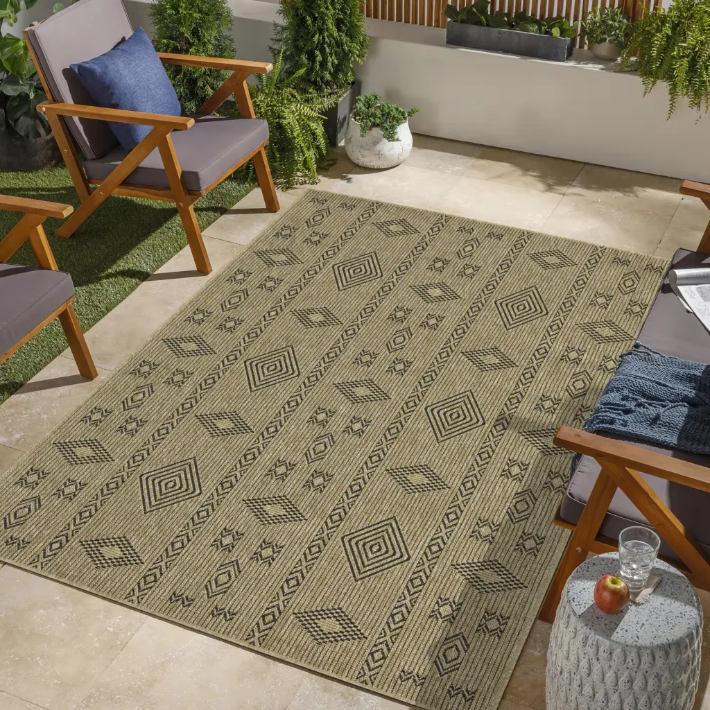 Earth Gc Ntl1001 Jute Black 7 Ft. 10 . X 10 Ft. 3 . Indoor Outdoor Rug icona home decor