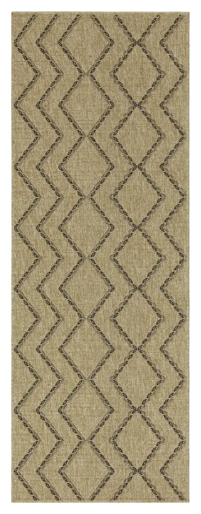 Earth GC NTL1010 Jute Black 2ft 7in x 7ft 3in Indoor Outdoor Area Rug icona home decor
