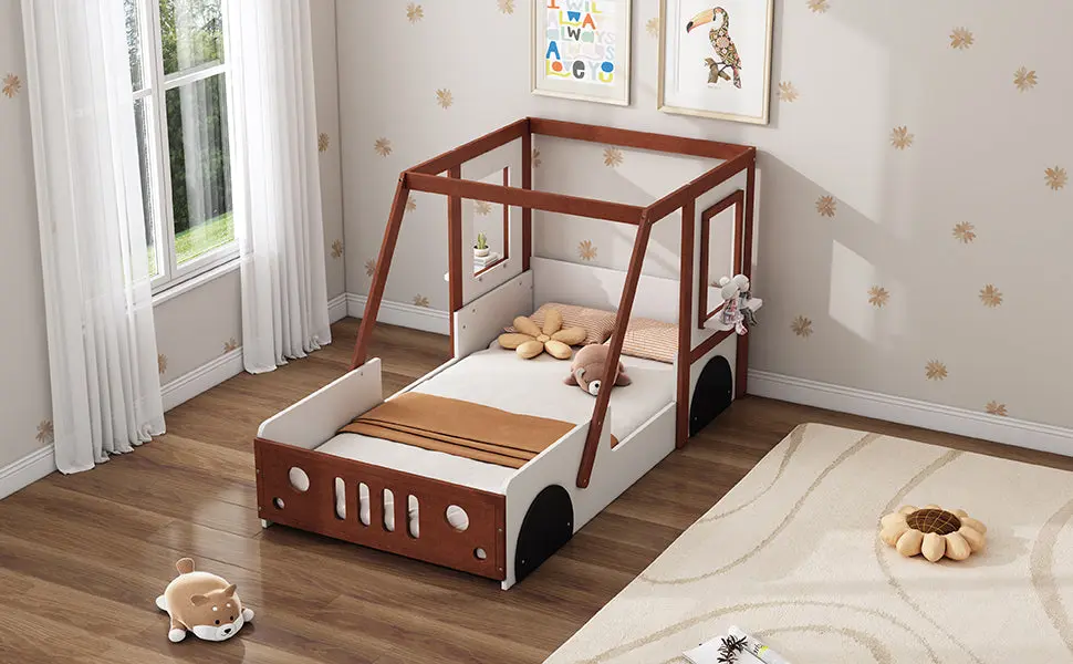 Fun Play Design Twin Size Car Bed Kids Platform Bed Car Influenced Style bed best