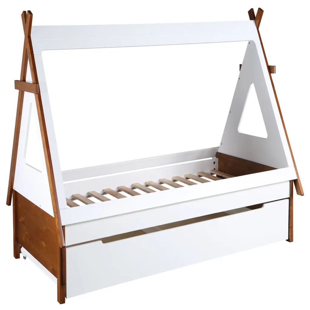 Oak And White Twin Tent Influenced Bed White Oak Wood furniture max