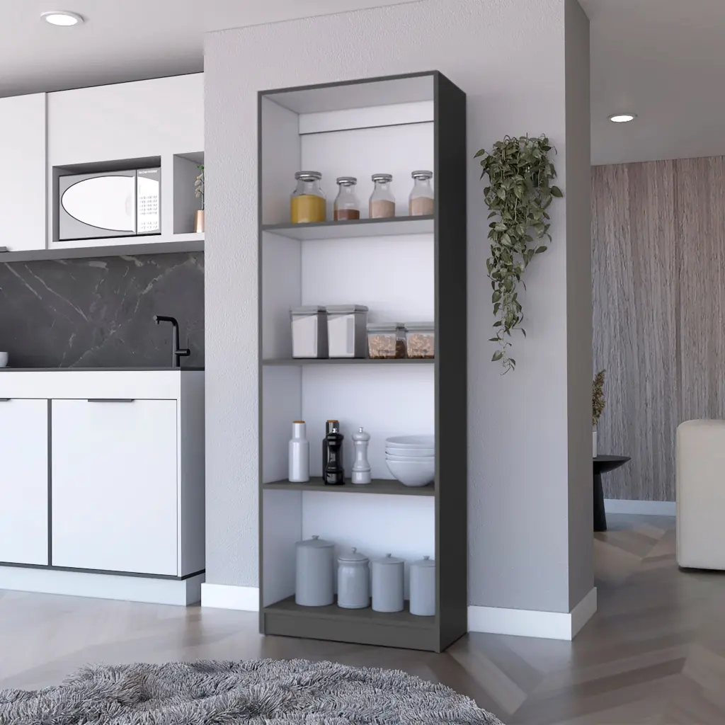 Sutton Bookcase Tier Storage Shelves Multicolor Particle Board Book Shelf rta mubles colombia