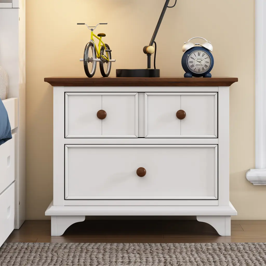 Wooden Captain Two Drawer Nightstand Kids Night Stand End Side Table bed best