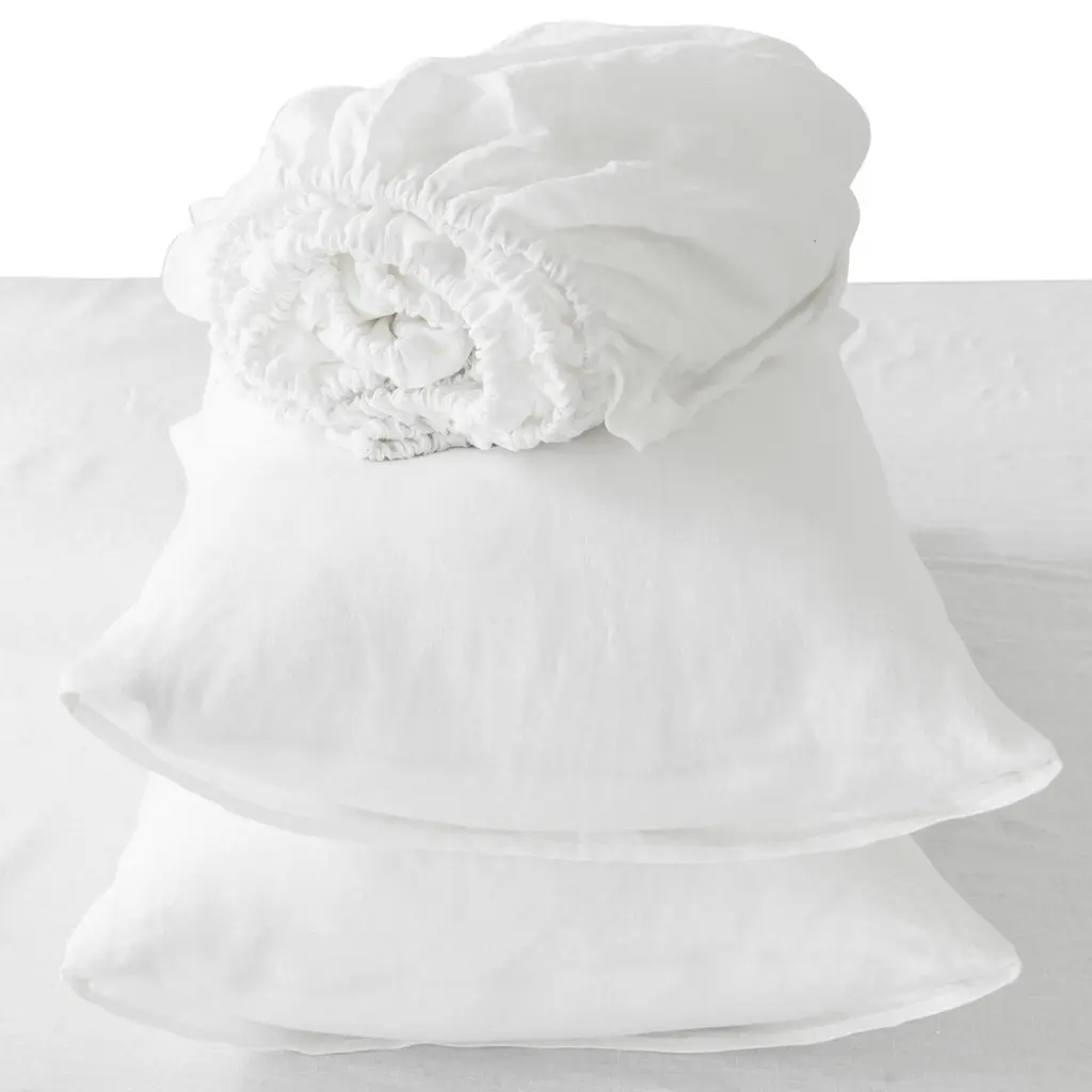 4 Piece King Bedding Set - Luxury Linen Sheets & Pillowcases - Soft & Breathable real linen