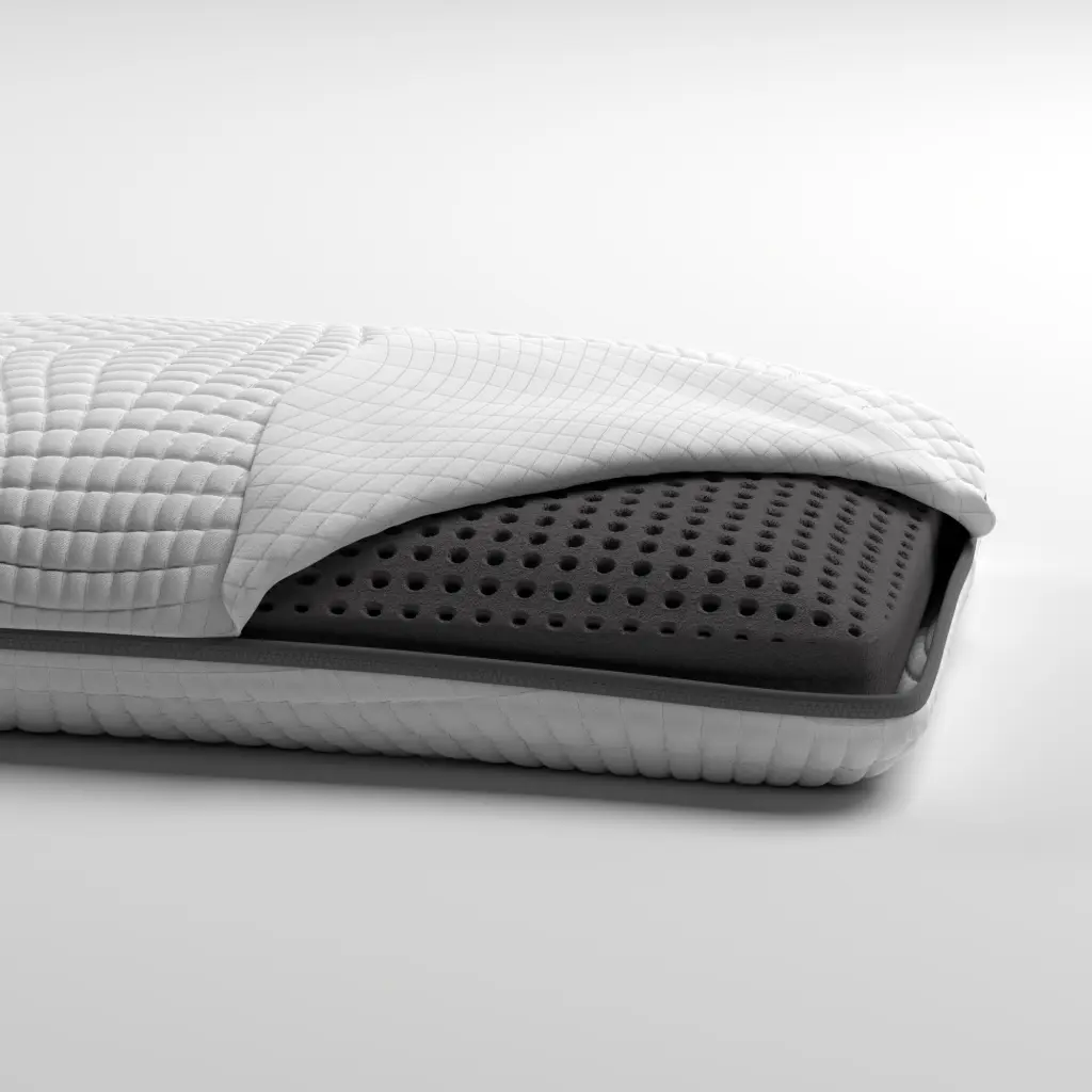 Bamboo Charcoal Ventilated Pillow King Size White Foam Bedding Comfort motiontrend