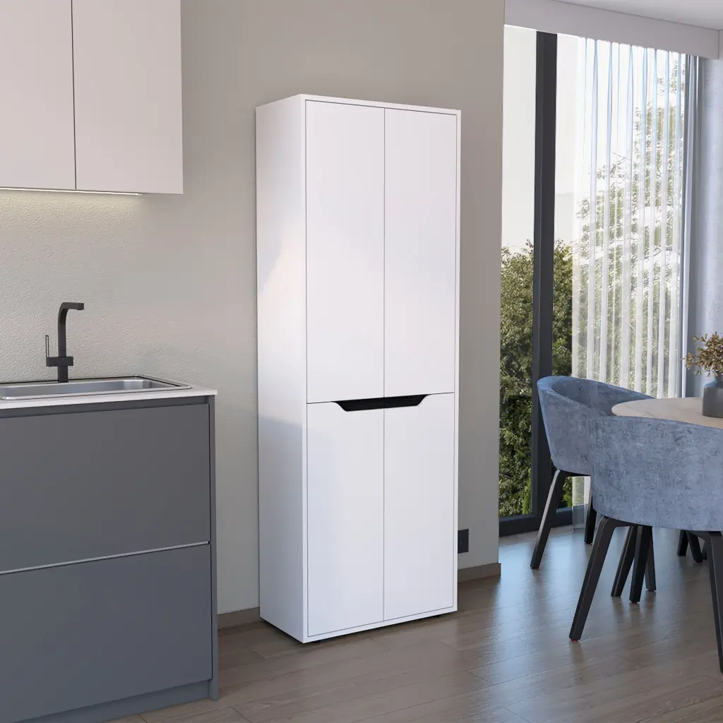 67 Inch Kitchen Storage Cabinet Four Doors and Five Interior Shelves, Space Saving depot e-shop