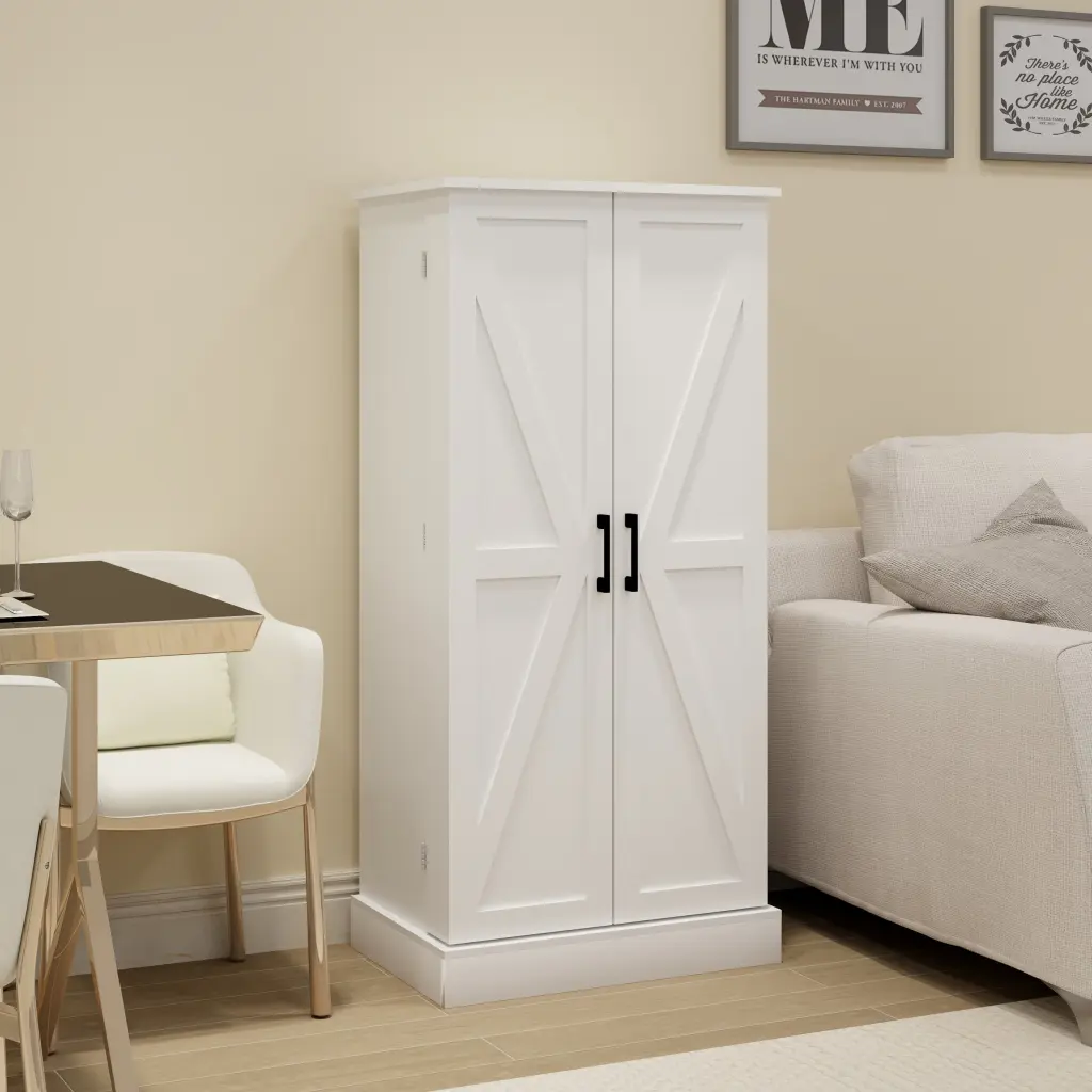 50 Inch LED Kitchen Pantry Cabinet Freestanding Buffet Cupboard Sideboard Storage aneway furniture