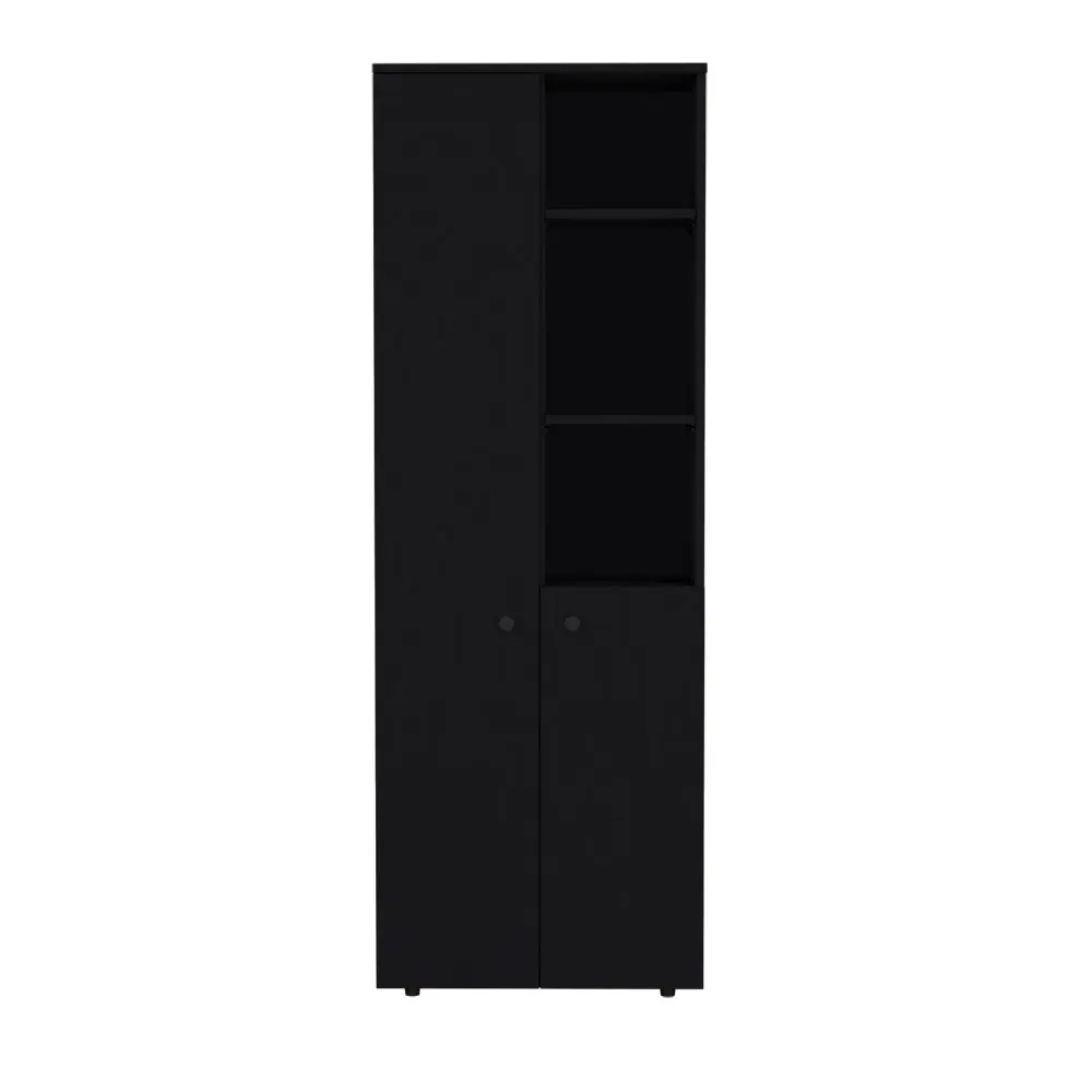 Multistotage Riverton Kitchen Black Particle Board Engineered Wood Storage Cabinet treevol furniture