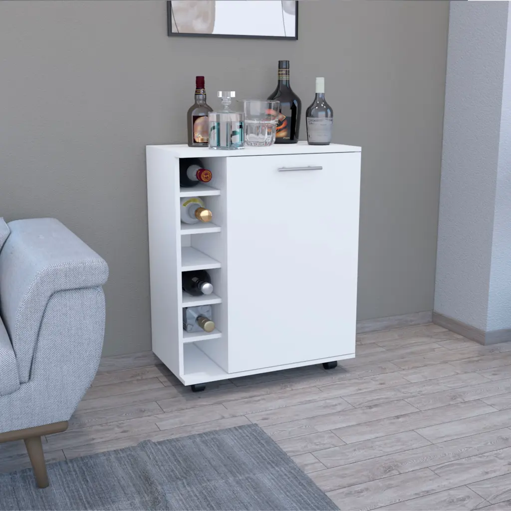 Bar Coffee Cart 32 Inch Kitchen Or Living Room Cabinet Storage 4 Wheels depot e-shop