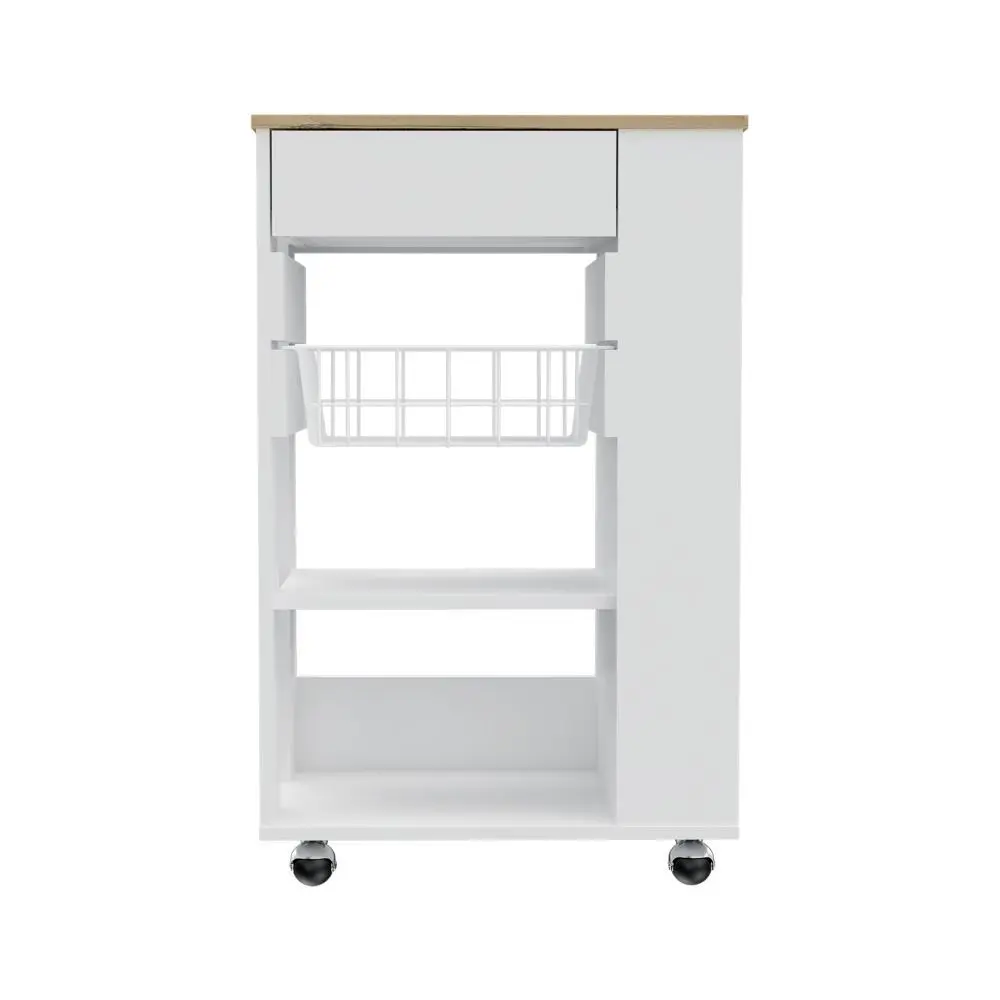 Kitchen Cart Sonex White Light Oak Mobile Kitchen Island Storage treevol furniture