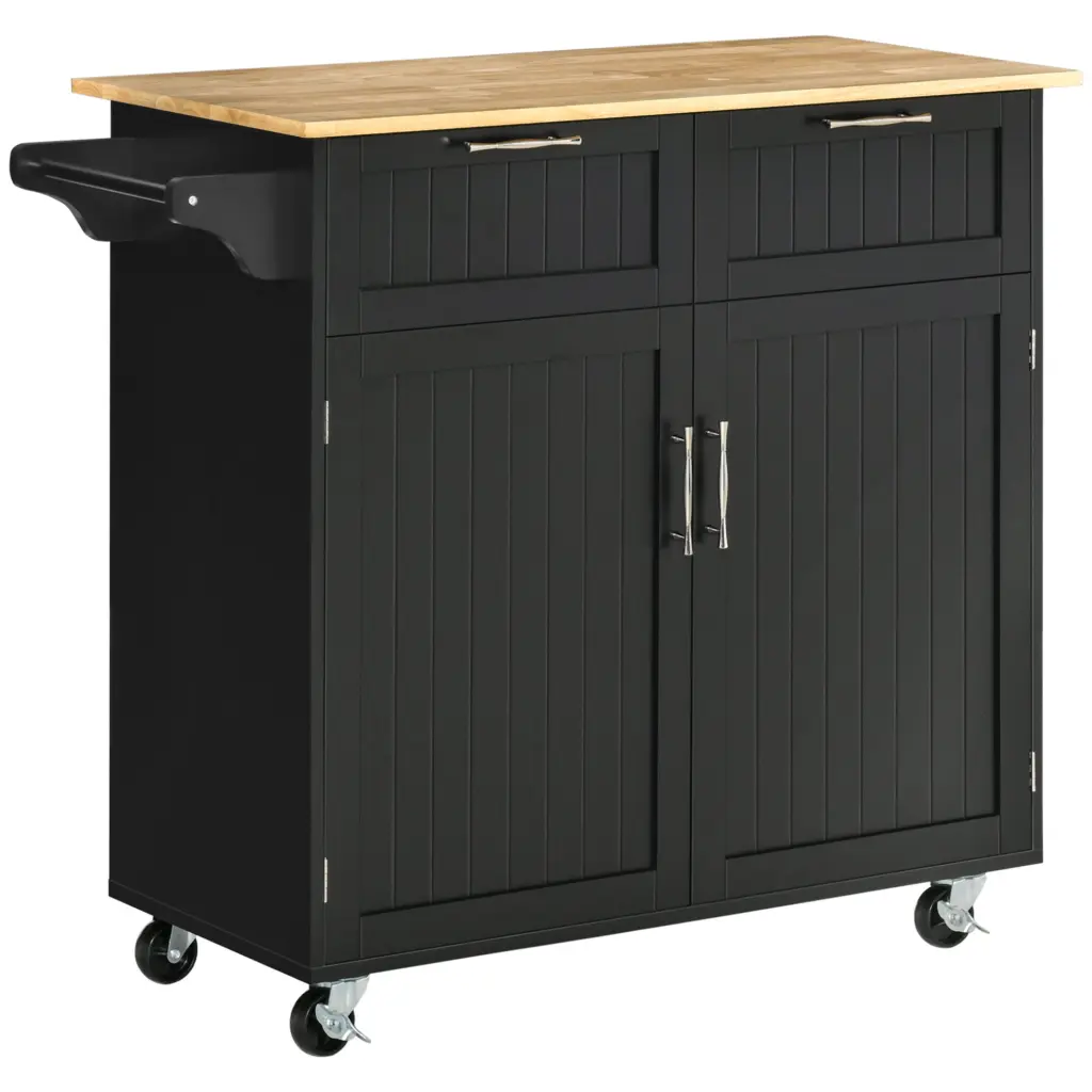 41 Inch Modern Rolling Kitchen Island On Wheels Functionality Cart Storage Trolley aosom business