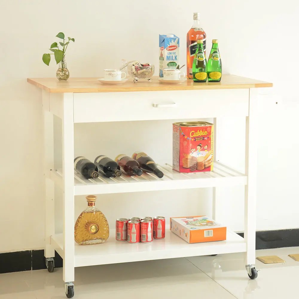 Mobile Kitchen Island Two Lockable Wheels and Storage dream link